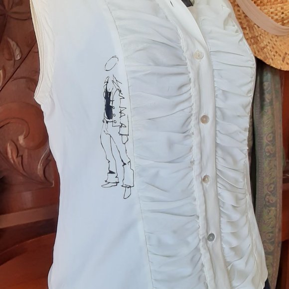 Three Doors Down Unique White Top - Picture 7 of 9